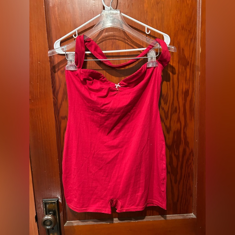 Favorite child collective coquette modern vintage vibes red romper